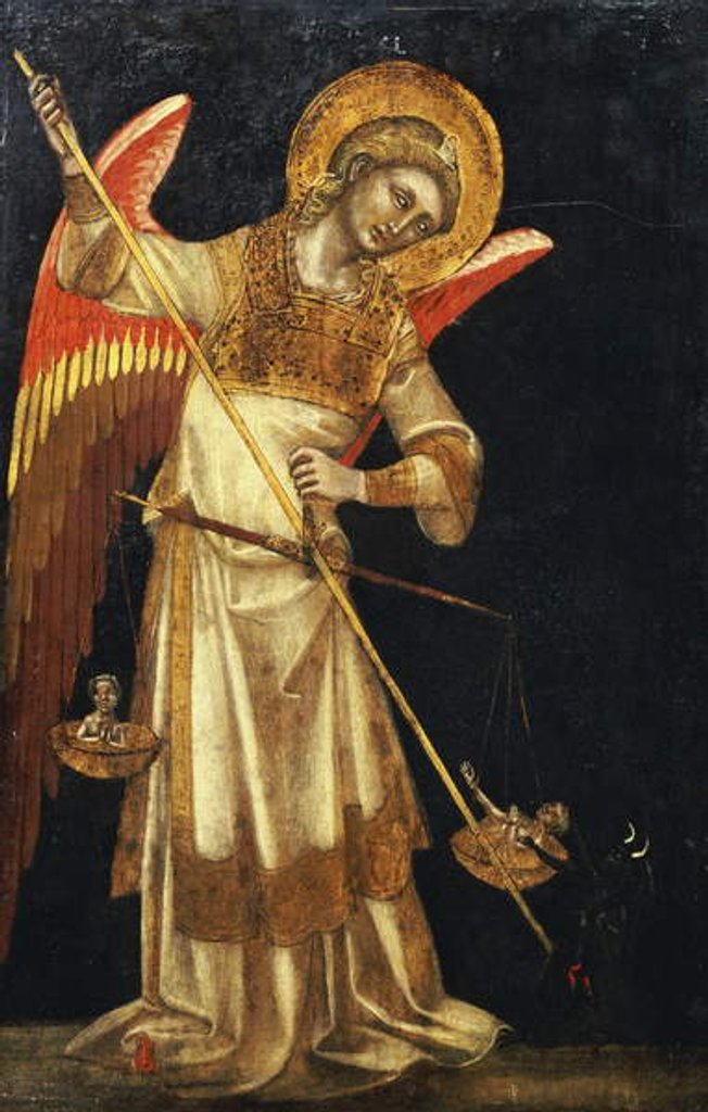 Detail of An Angel Protecting a Soul from the Devil by Guariento di Arpo
