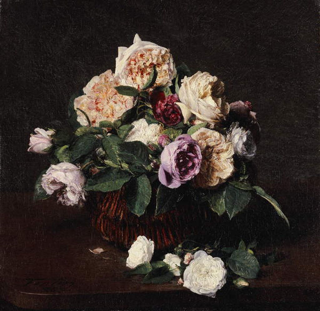 Detail of Vase of Flowers, 1876 by Ignace Henri Jean Fantin-Latour