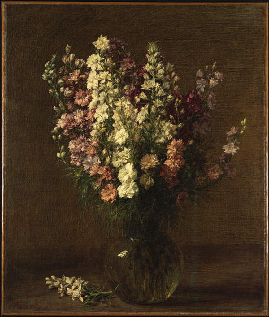 Detail of Larkspur, 1887 by Ignace Henri Jean Fantin-Latour