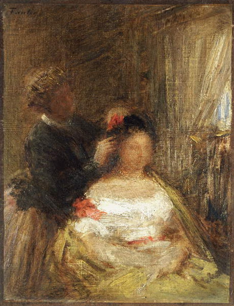 Detail of The Hairdresser by Ignace Henri Jean Fantin-Latour