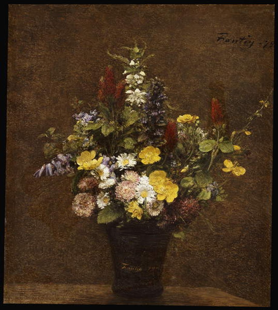 Detail of Wild Flowers by Ignace Henri Jean Fantin-Latour