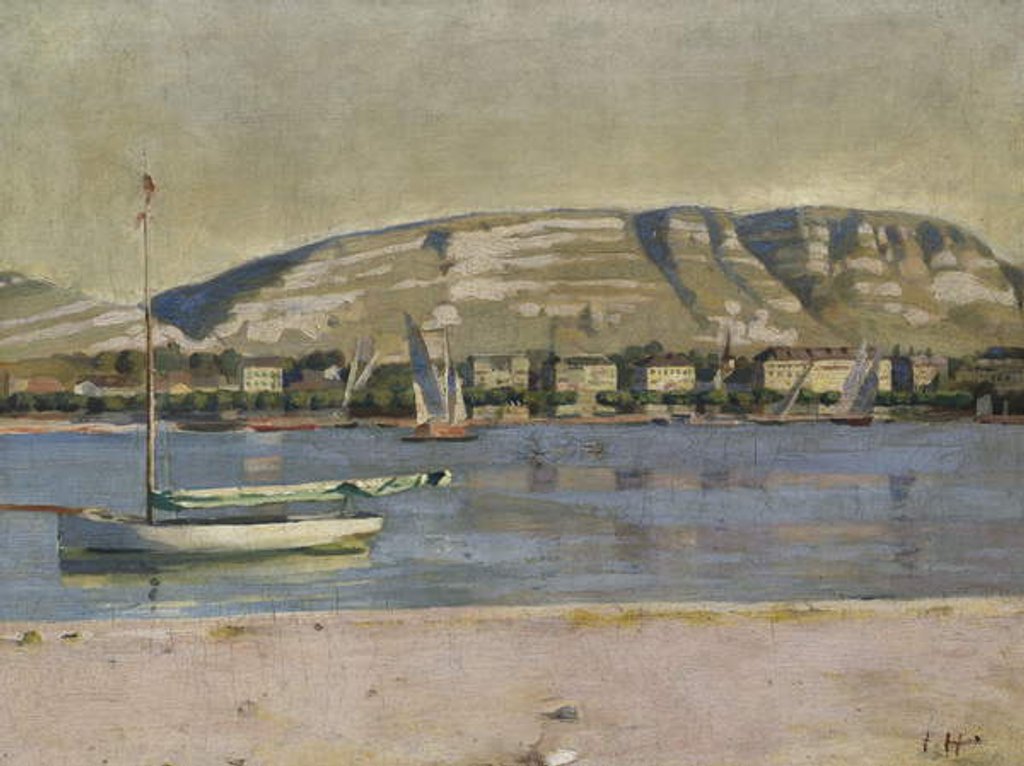 Detail of Geneva Harbour and the Saleve, 1878 by Ferdinand Hodler