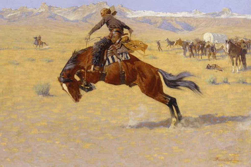 Detail of A Cold Morning on the Range, c.1904 by Frederic Remington