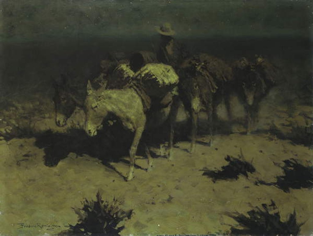 Detail of A Pack Train, 1909 by Frederic Remington