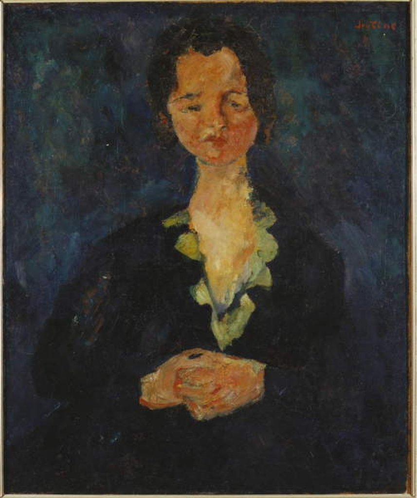 Detail of Portrait of a Woman with a Blue Background, 1927 by Chaim Soutine