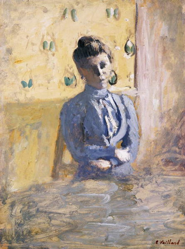 Detail of Seated woman in blue, c.1899 by Edouard Vuillard