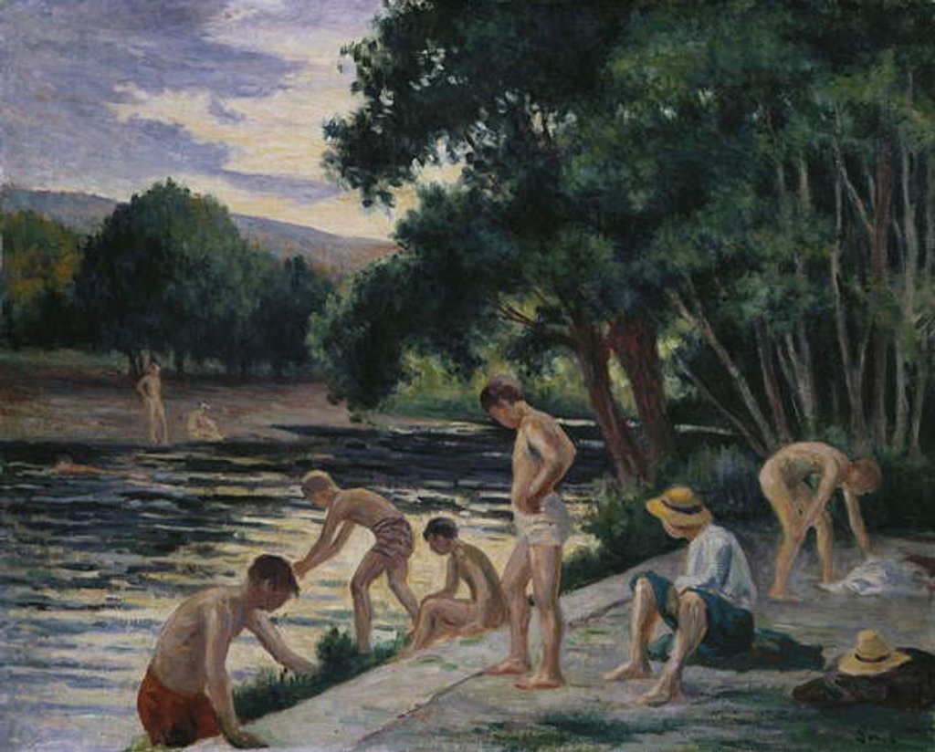 Detail of Bathers on the Banks of the Cure by Maximilien Luce