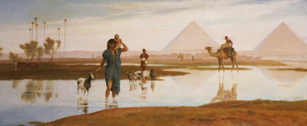 Detail of Overflow of the Nile, with the Pyramids by Frederick Goodall