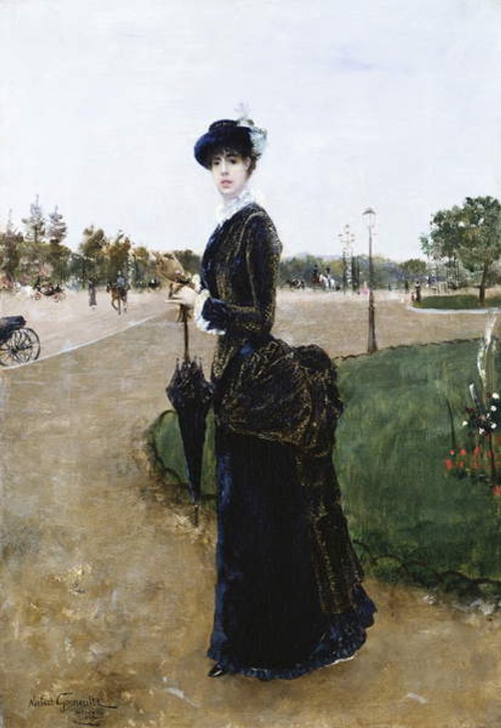 Detail of An Elegant Lady in the Bois de Boulogne, 1880 by Norbert Goeneutte