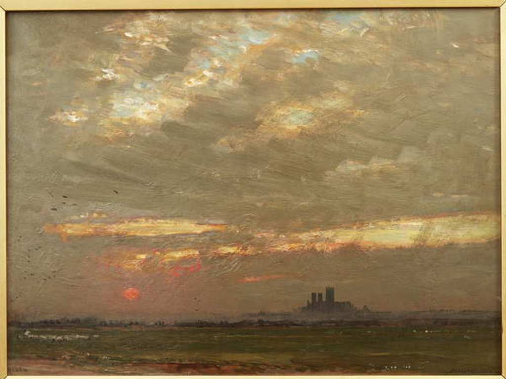 Detail of Lincoln Cathedral at Sunset, 1912 by Albert Goodwin