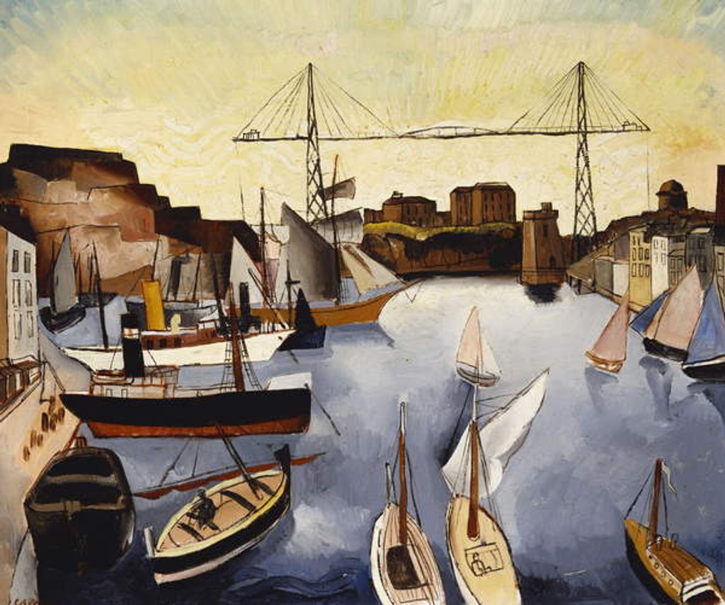 Detail of Marseilles Harbour, 1927 by Christopher Wood