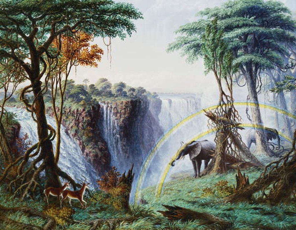 Detail of The Mosi-O-A-Tunya or Victoria Falls, Zambesi River, 1874 by Thomas Baines