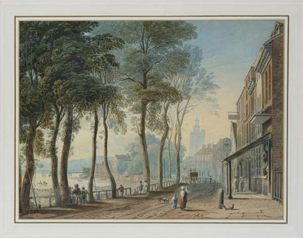 Detail of Cheyne Walk, Chelsea, 1816 by John Varley