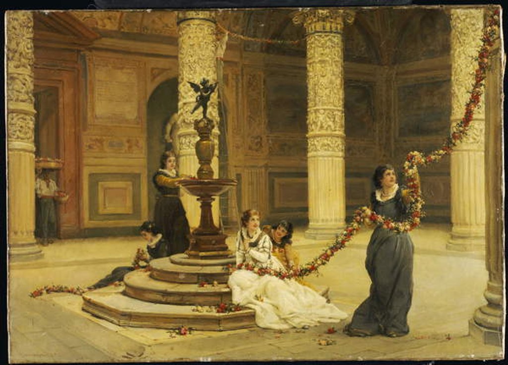 Detail of The Morning of the Festival - Central Italy, 1876 by Frank William Warwick Topham