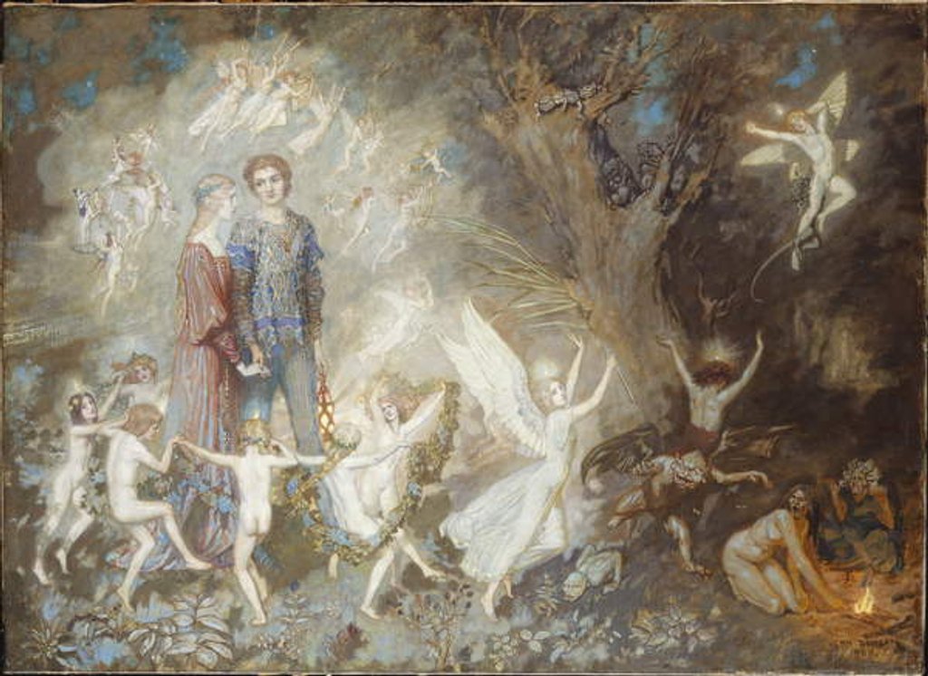 Detail of Yorinda and Yoringel in the Witch's Wood, 1910 by John Duncan