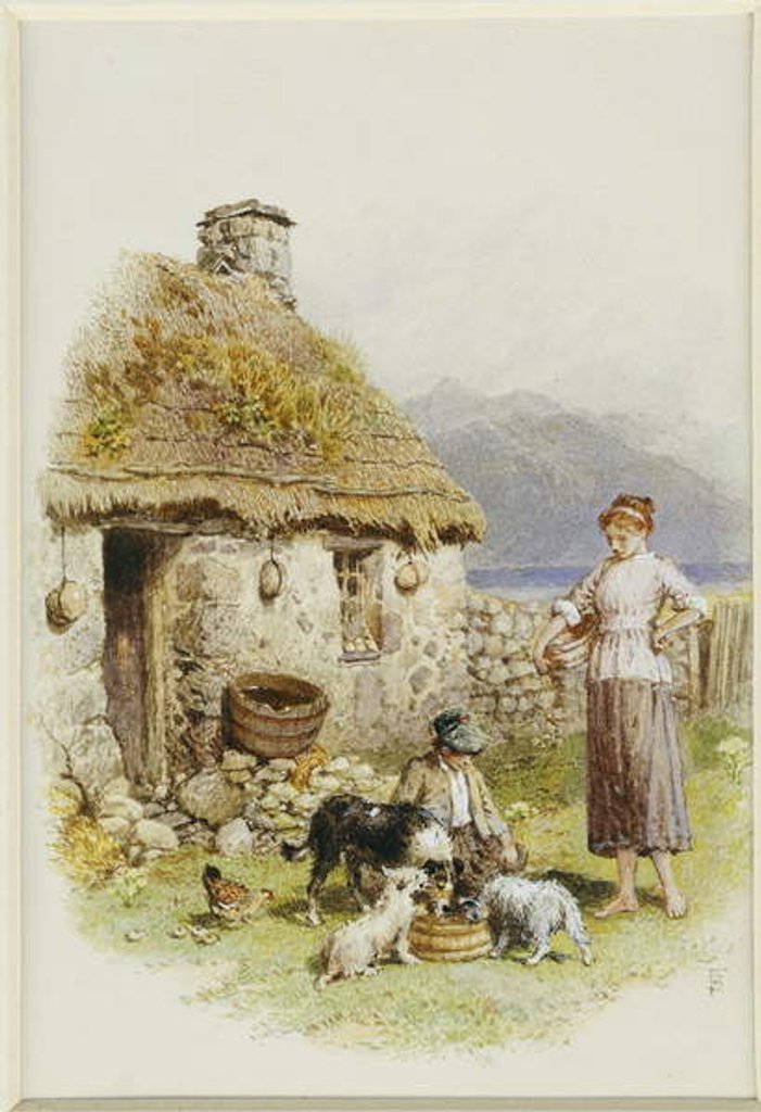 Detail of A Highland Cottage by Myles Birket Foster