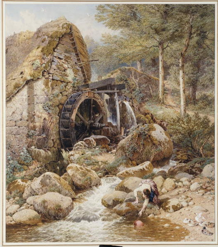 Detail of An Old Water Mill by Myles Birket Foster