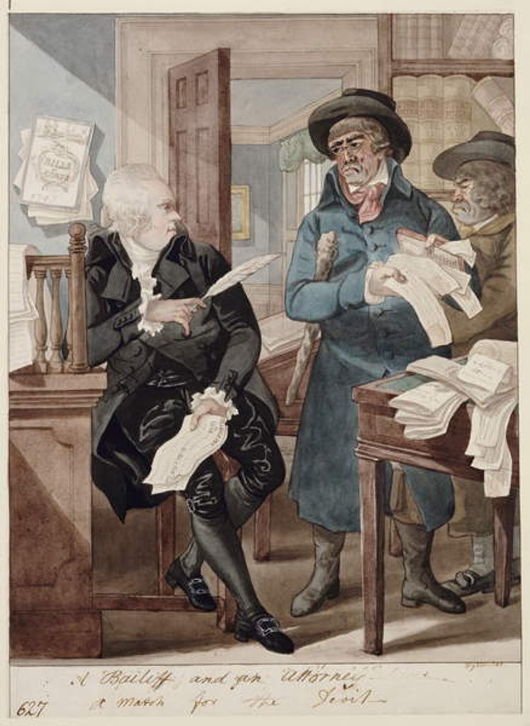 Detail of A Bailiff and and Attorney - a Match for the Devil by Robert Dighton