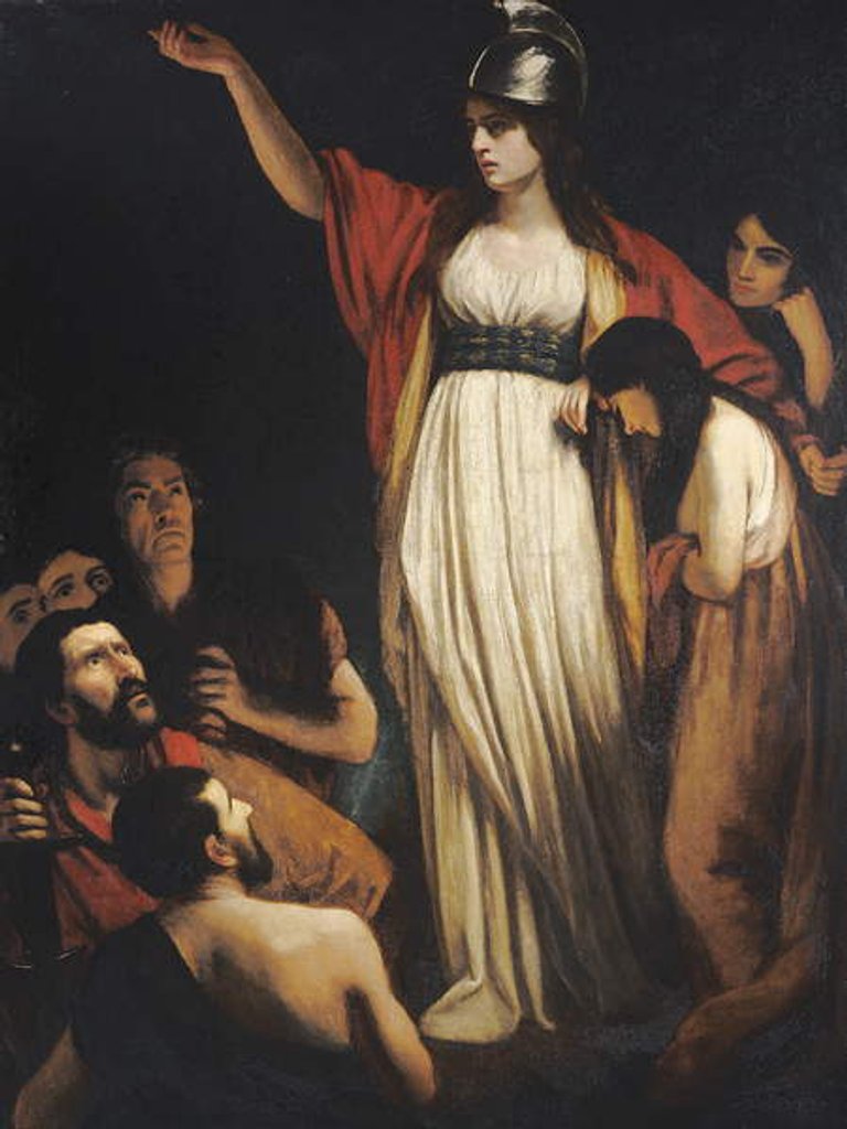 Detail of Boadicea haranguing the Britons by John Opie