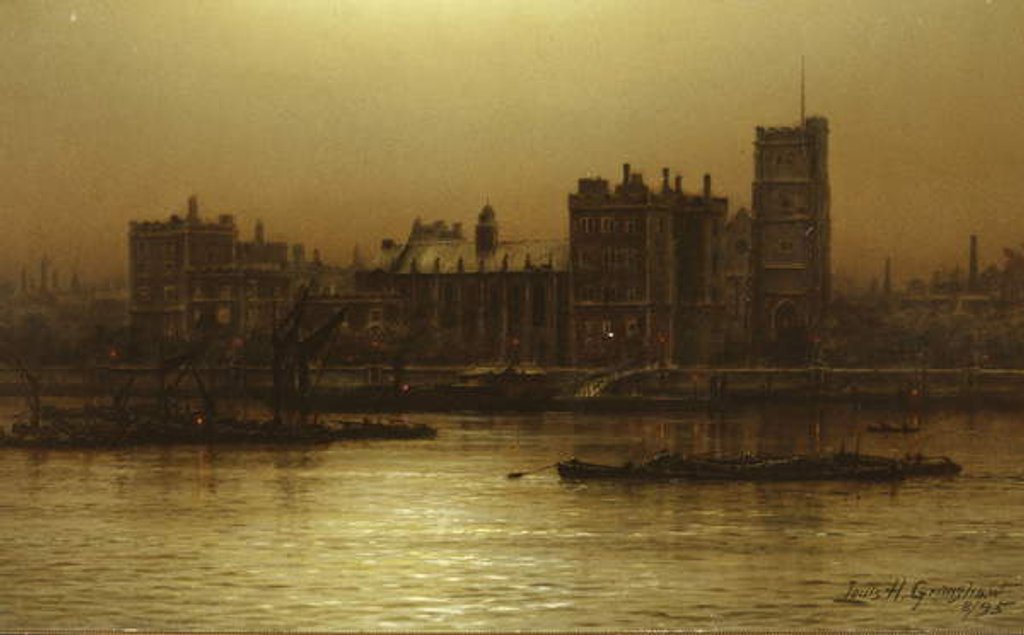 Detail of Lambeth Palace, London, 1895 by Louis Grimshaw