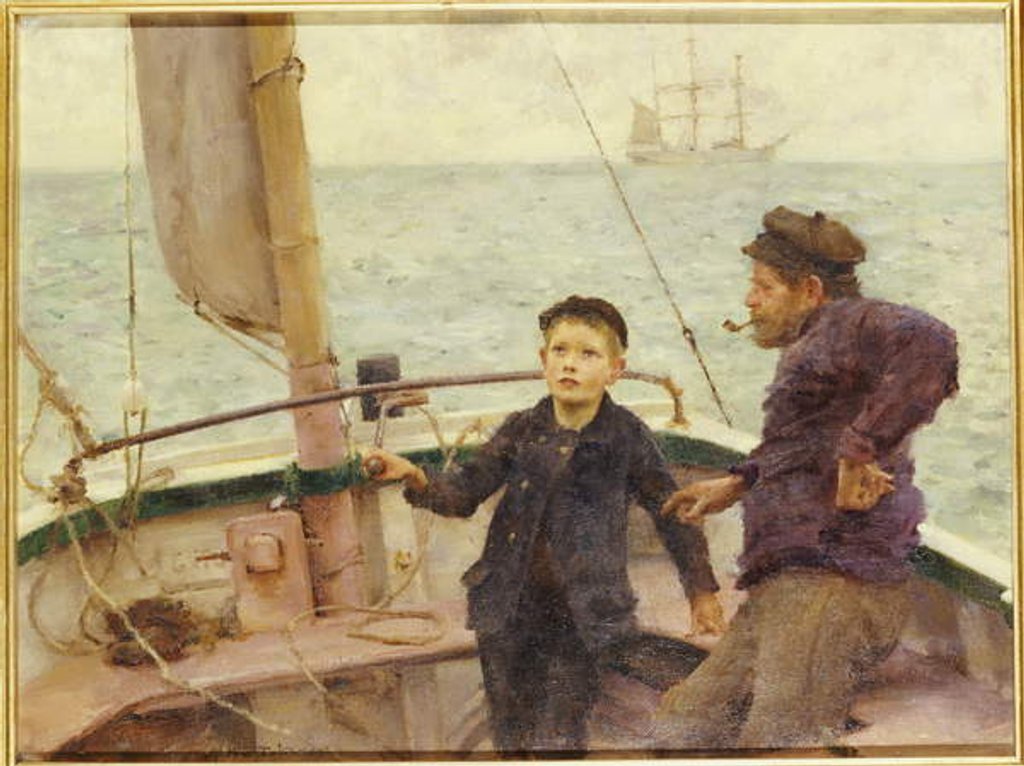 Detail of The Steering Lesson, 1892 by Henry Scott Tuke