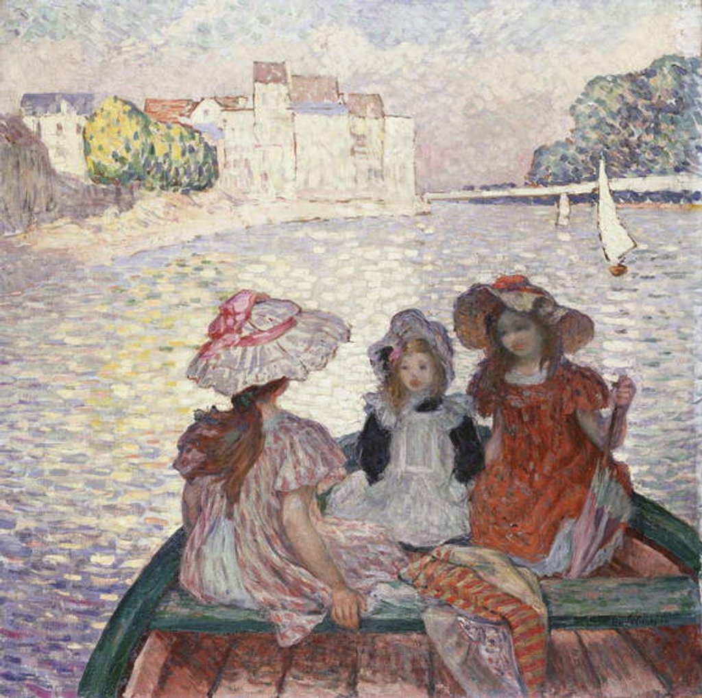 Detail of Three Girls in a Boat by Henri Lebasque