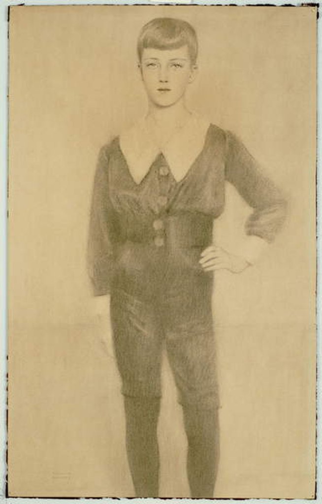 Detail of Prince Leopold of Belgium, Duke of Brabant, 1913 by Fernand Khnopff