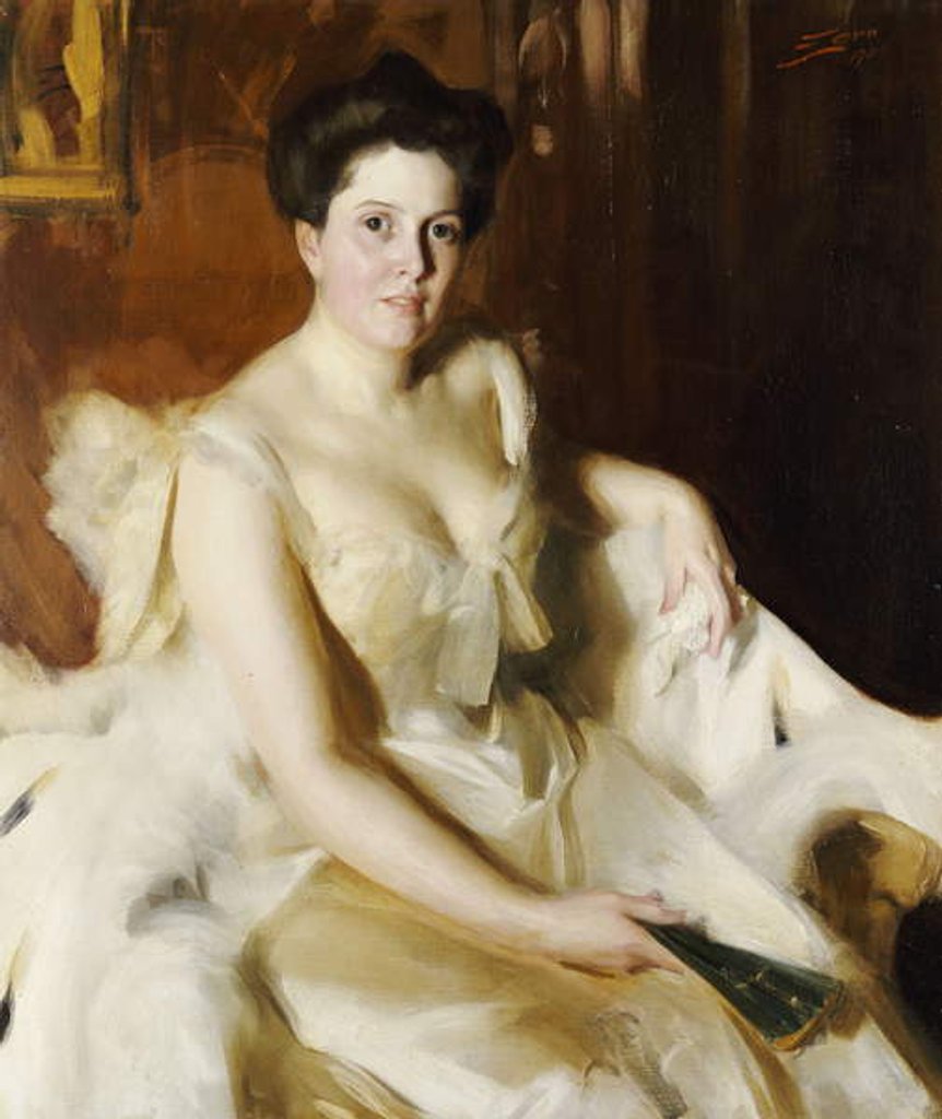 Detail of Portrait of Mrs de Ver Warner by Anders Leonard Zorn