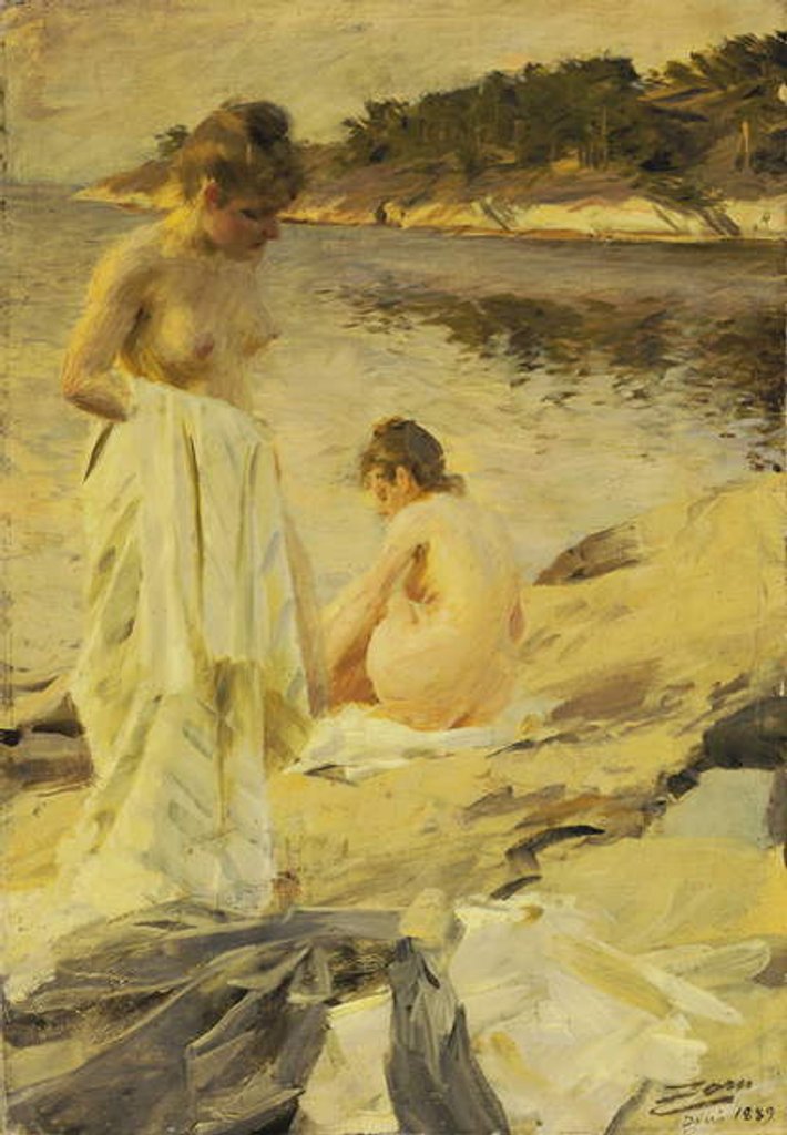 Detail of The Bathers, 1889 by Anders Leonard Zorn
