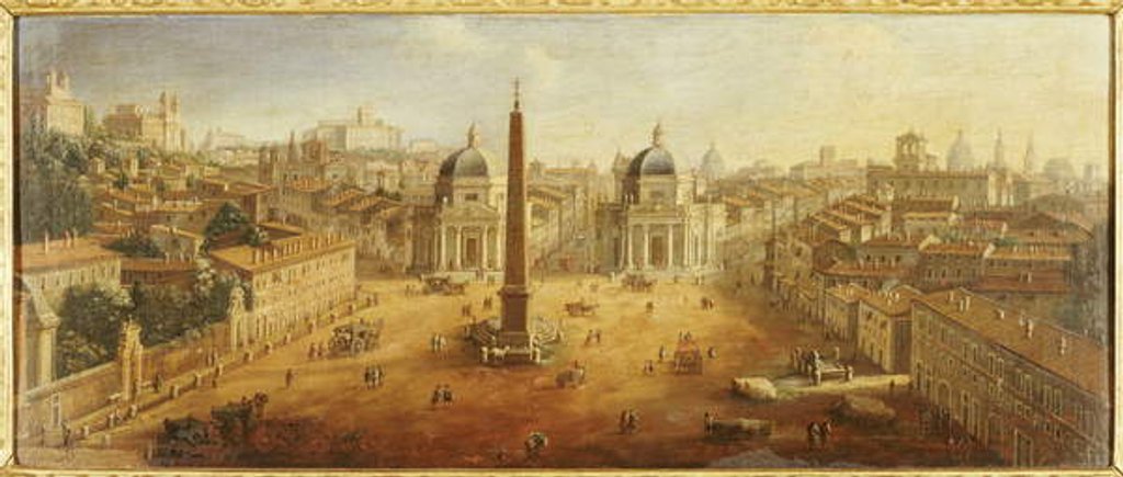 Detail of Piazza del Popolo, Rome by Gaspar van Wittel