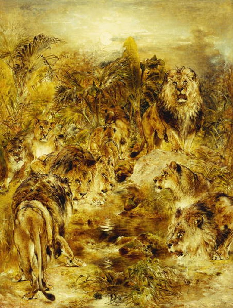 Detail of The Drinking Place, 1878 by William Huggins