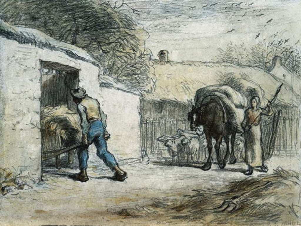 Detail of The Return from the Field by Jean-Francois Millet