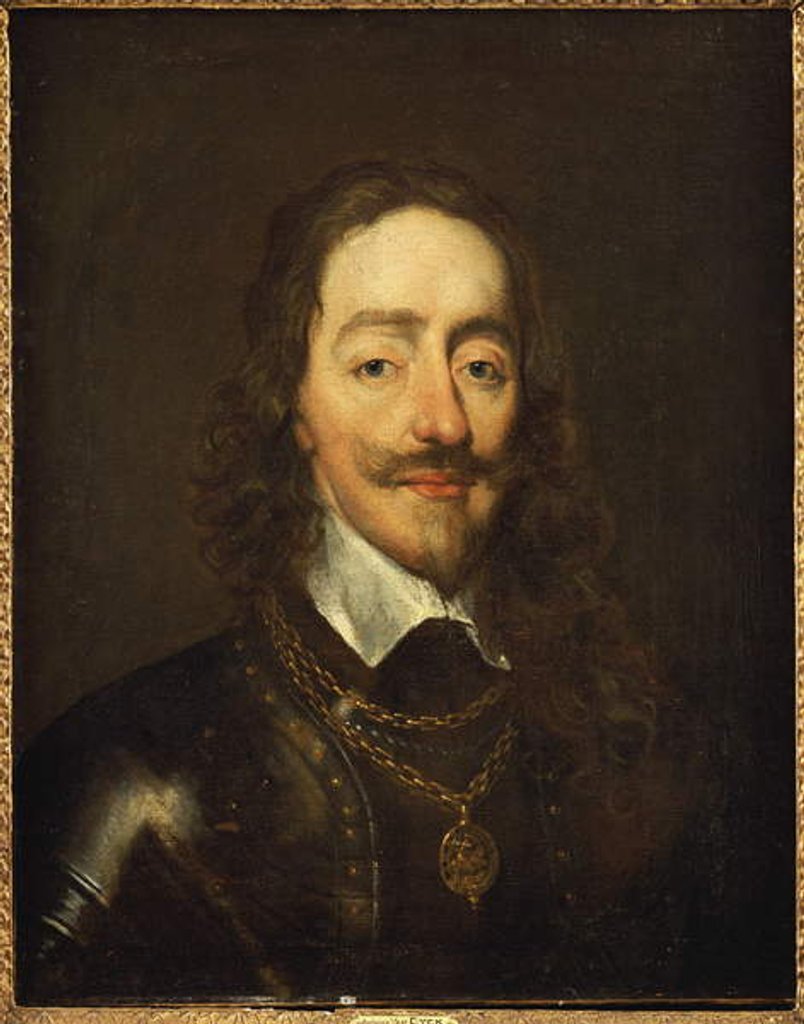 Detail of Portrait of King Charles I wearing Armour and the Collage of the Order of the Garter by William Dobson