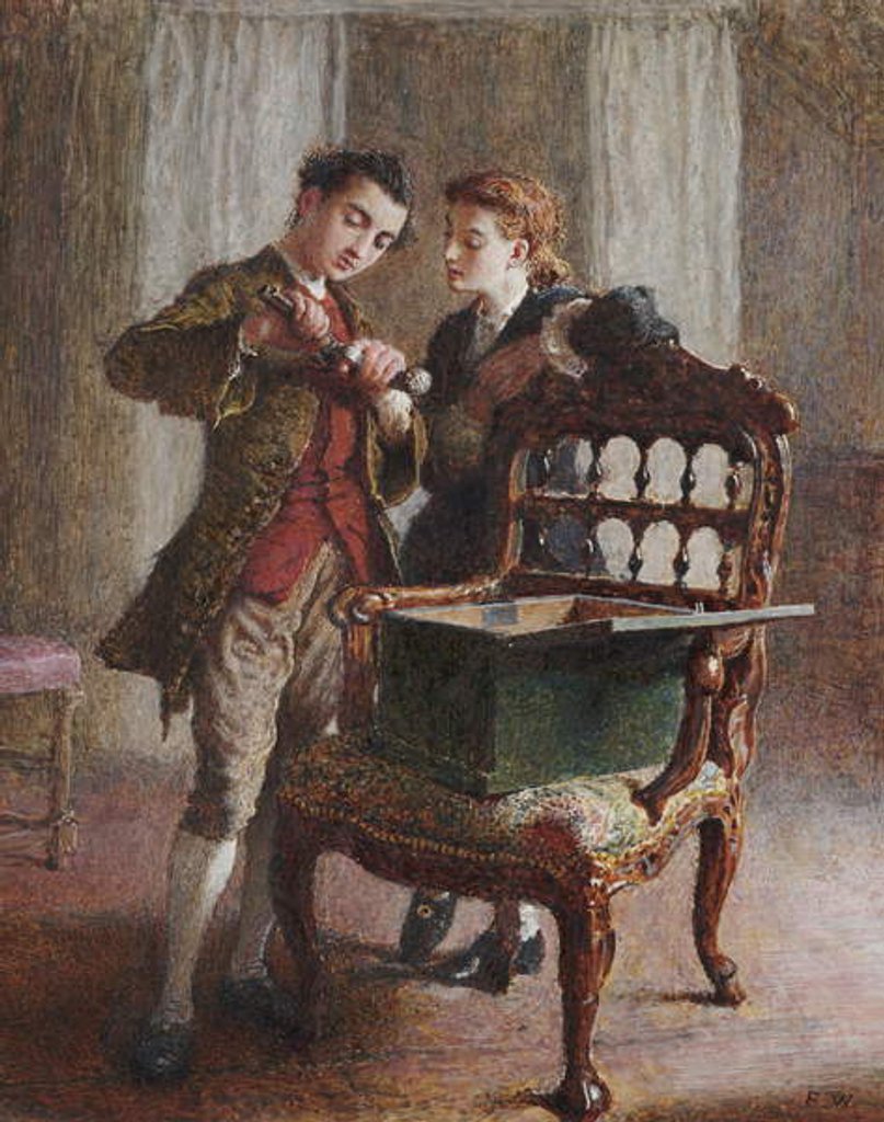 Detail of A Drawing Room Scene with an imposing open Armchair by Frederick Walker
