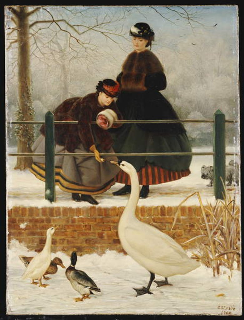 Detail of Frozen Out, 1866 by George Dunlop Leslie