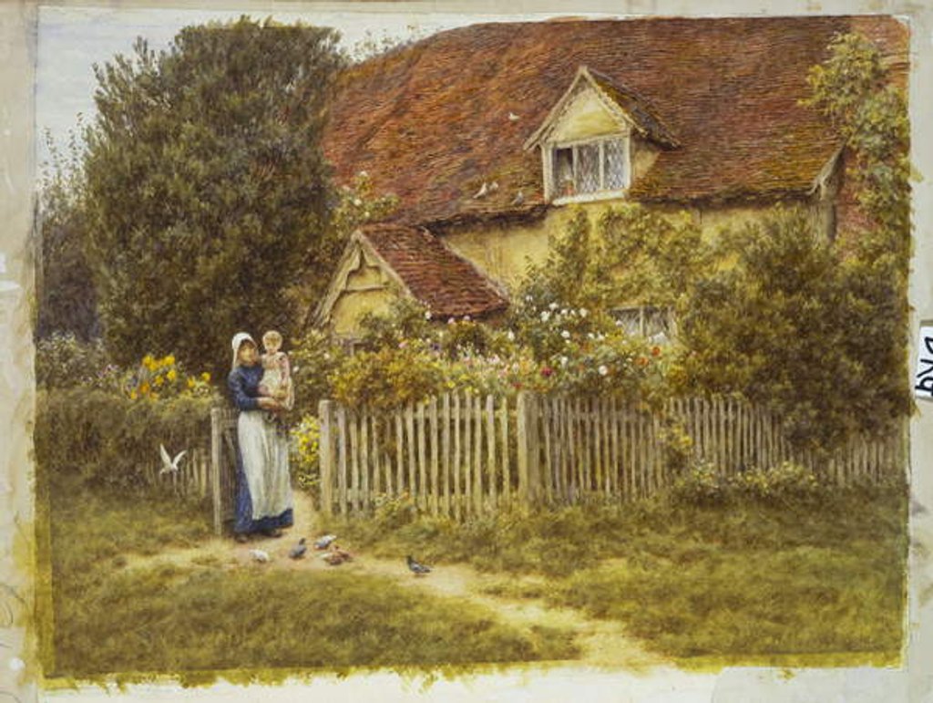 Detail of East End Farm, Moss Lane, Pinner by Helen Allingham