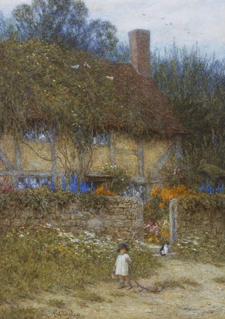 Detail of A Cottage near Godalming, Surrey by Helen Allingham