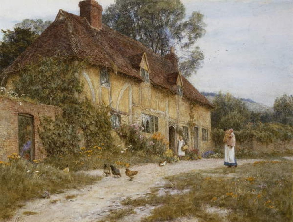 Detail of Old Kentish Cottage by Helen Allingham