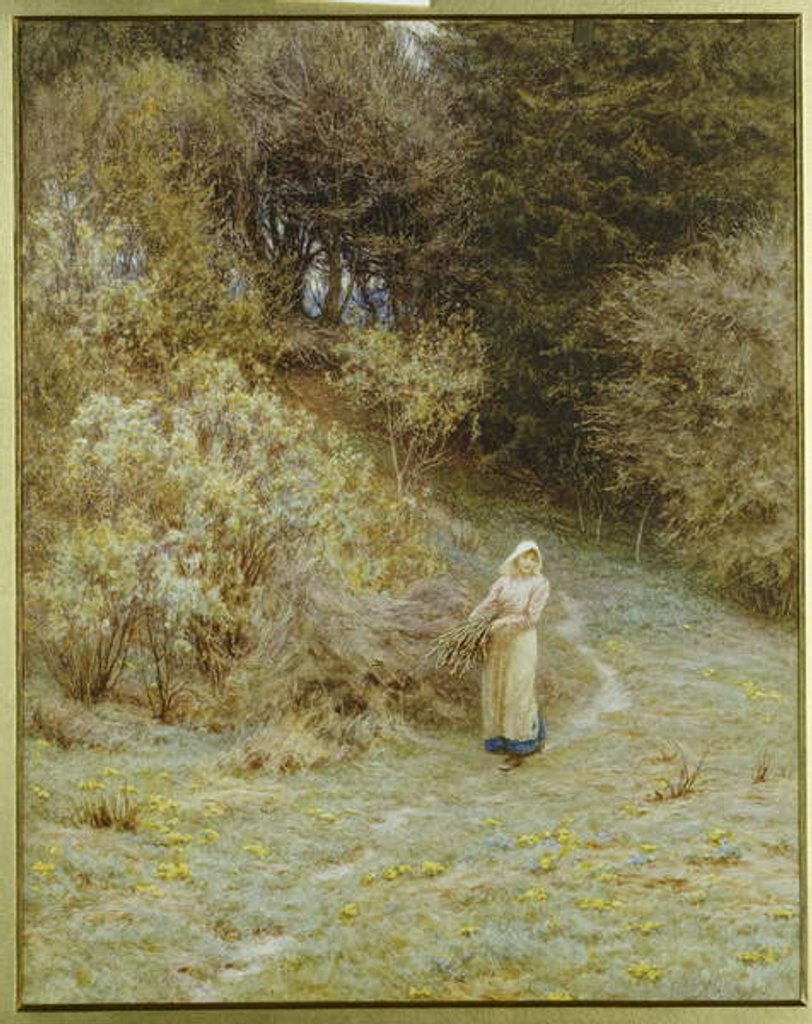 Detail of In the Primrose Wood by Helen Allingham