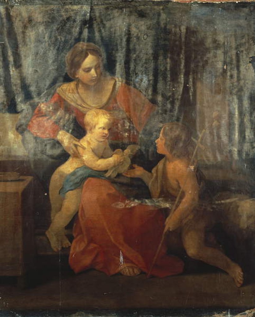 Detail of Madonna and Child with St. John the Baptist in an Interior, c.1640 by Guido Reni