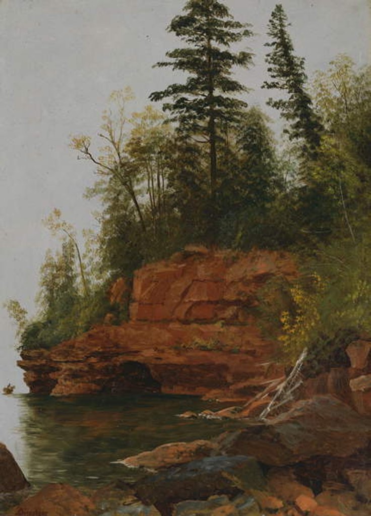 Detail of A Rocky Cove by Albert Bierstadt
