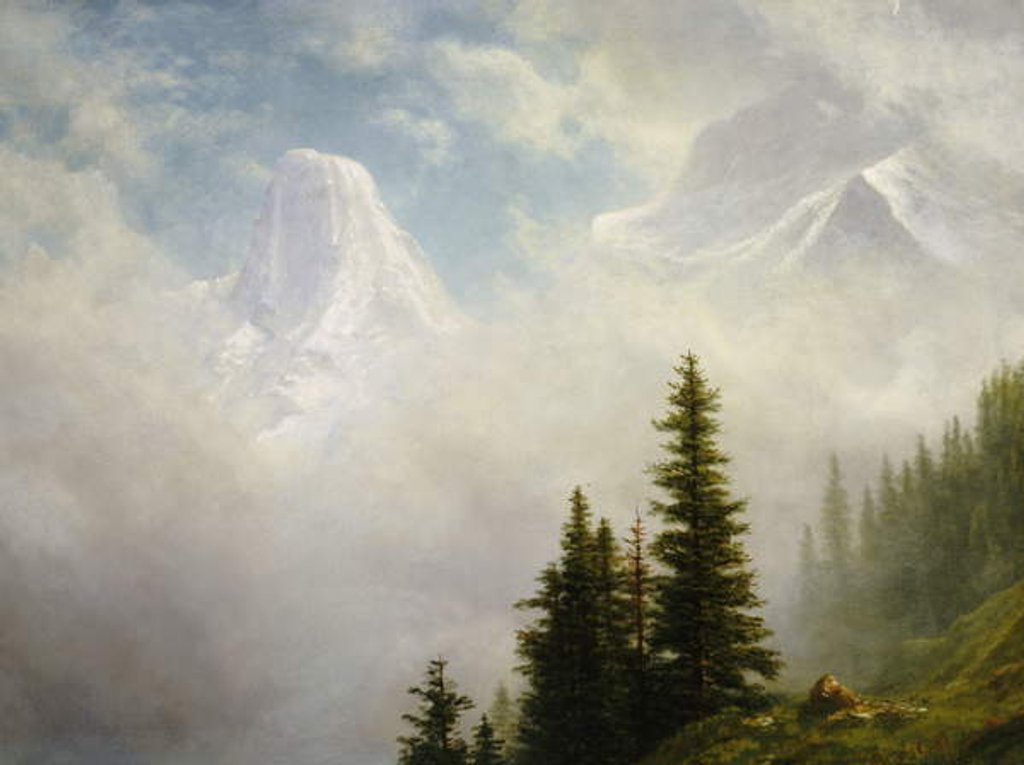 Detail of High in the Mountains by Albert Bierstadt