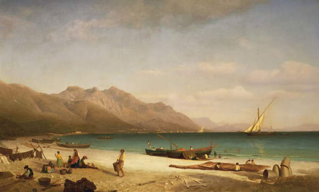 Detail of Bay of Salerno, 1858 by Albert Bierstadt