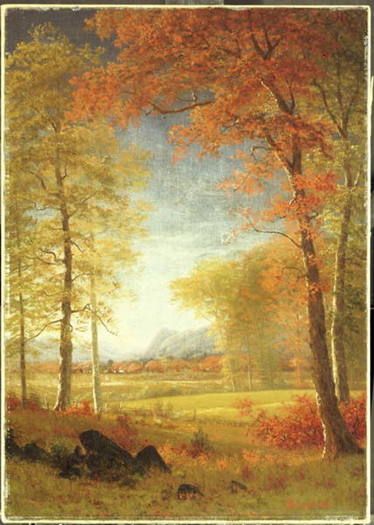 Detail of Autumn in America, Oneida County, New York by Albert Bierstadt