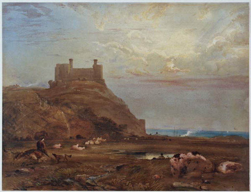Detail of Harlech Castle, 1820 by Anthony Vandyke Copley Fielding