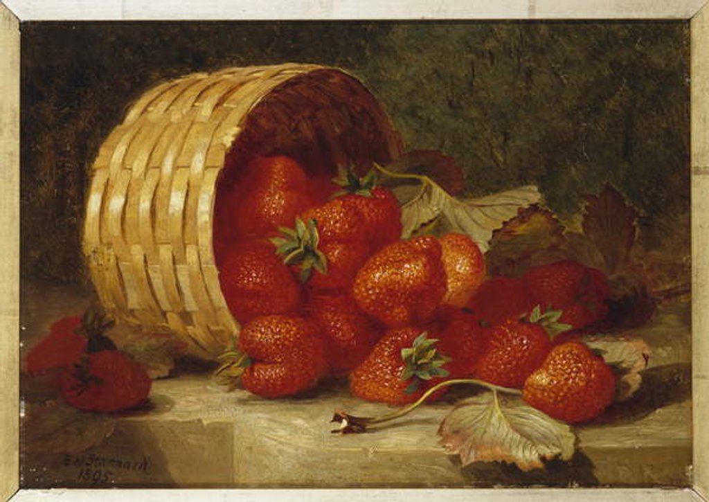 Detail of Strawberries in a Wicker Basket on a Ledge, 1895 by Eloise Harriet Stannard