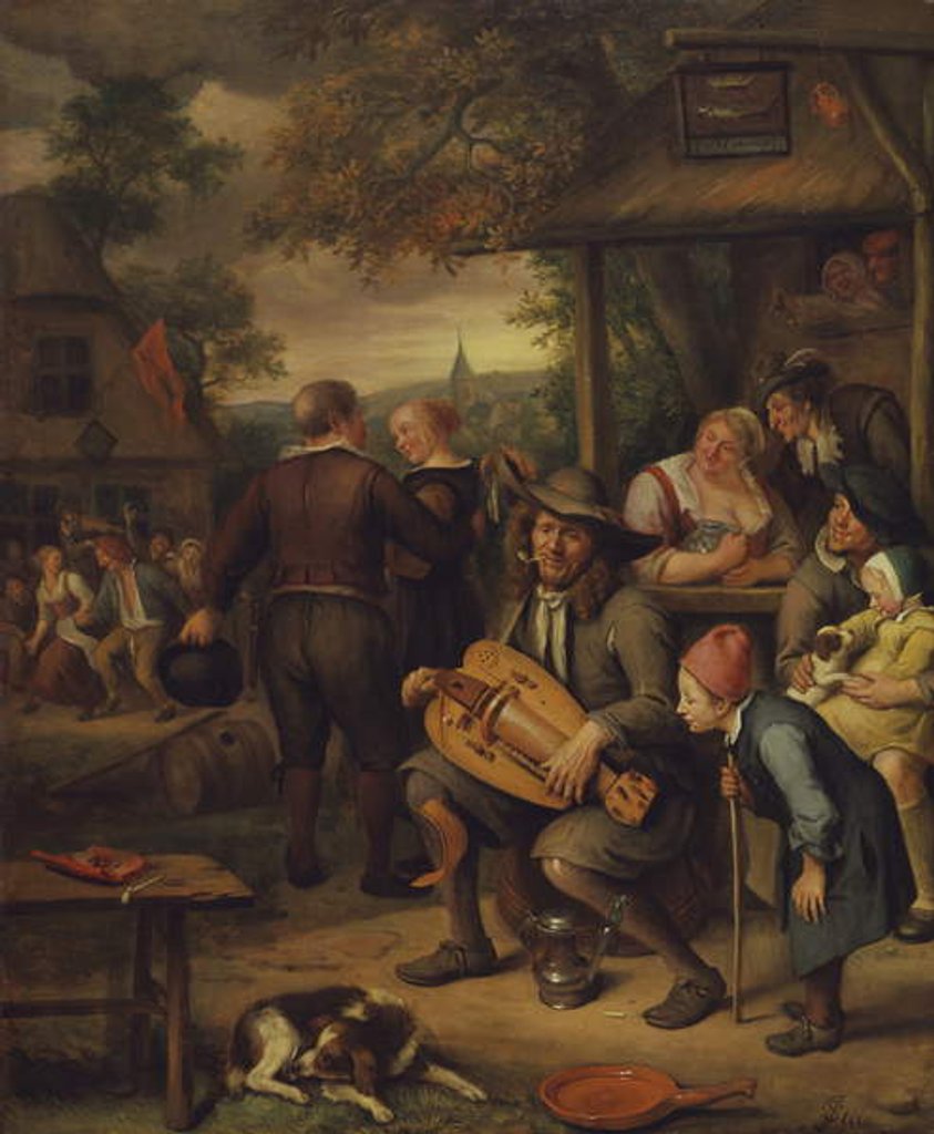 Detail of The Hurdy Gurdy Player by Jan van the Elder Kessel