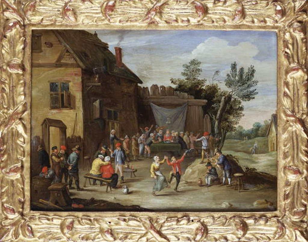 Detail of A Wedding Feast in the Courtyard of a Village Inn by Jan van the Elder Kessel