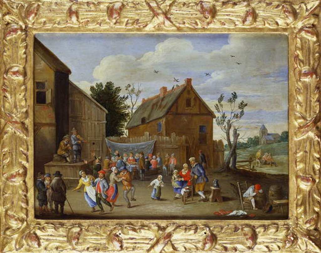 Detail of A Wedding Feast in a Courtyard of an Inn by Jan van the Elder Kessel