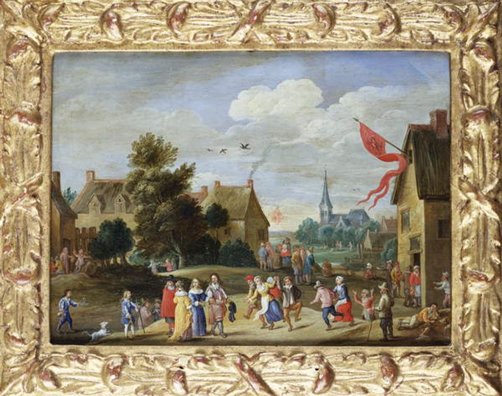 Detail of Gentry at a Village Kermesse by Jan van the Elder Kessel